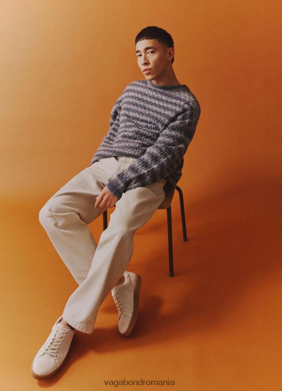 încălţăminte piele intoarsa alba bărbați 60R6B272 Vagabond adidasi teo