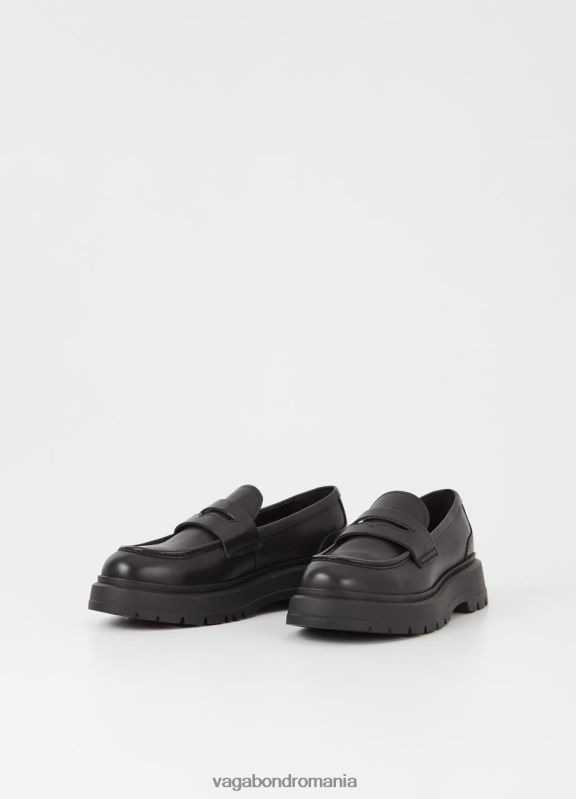 încălţăminte piele neagra bărbați 60R6B276 Vagabond jeff loafer