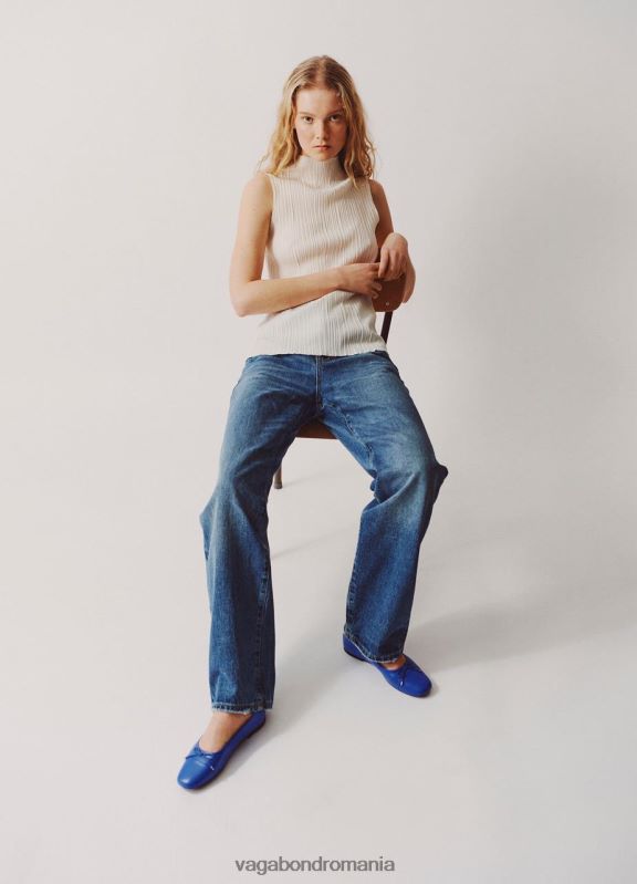 încălţăminte piele albastră femei 60R6B10 Vagabond pantofi jolin