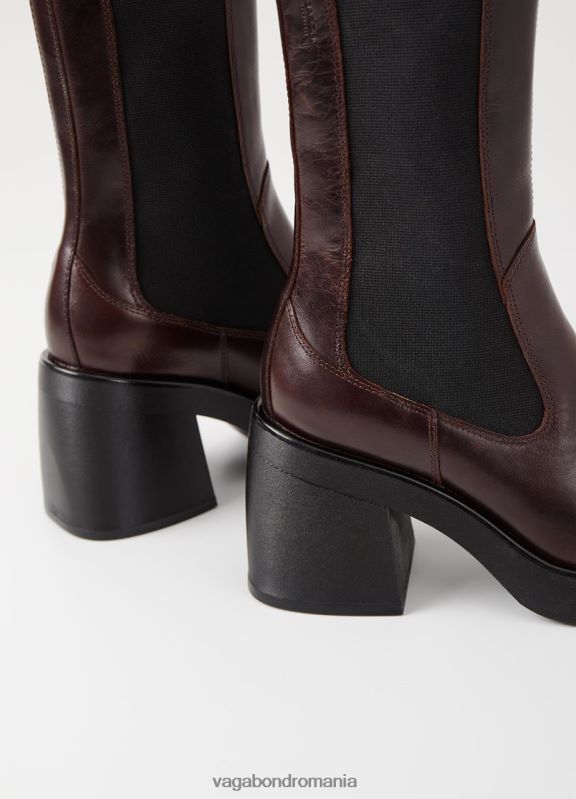 încălţăminte piele maro închis femei 60R6B239 Vagabond cizme Brooke