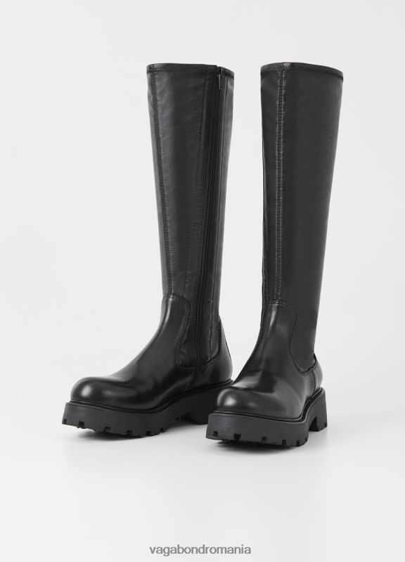 încălţăminte piele neagră/pieptene femei 60R6B217 Vagabond cizme înalte cosmo 2.0