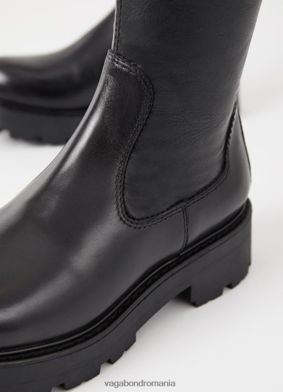 încălţăminte piele neagră/pieptene femei 60R6B217 Vagabond cizme înalte cosmo 2.0