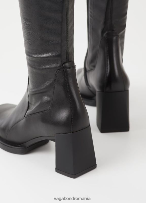 încălţăminte piele neagră/sintetic stretch femei 60R6B222 Vagabond cizme înalte edwina