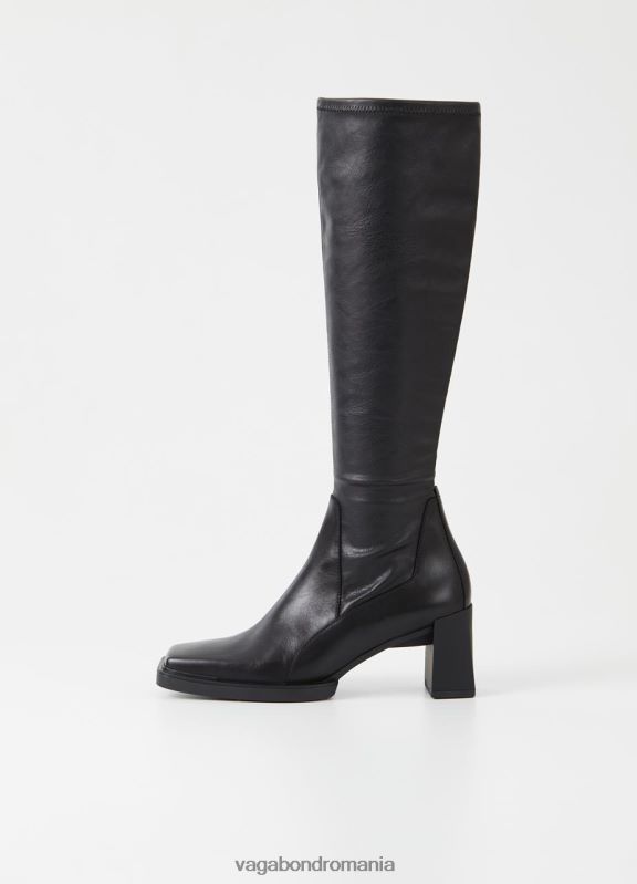 încălţăminte piele neagră/sintetic stretch femei 60R6B222 Vagabond cizme înalte edwina