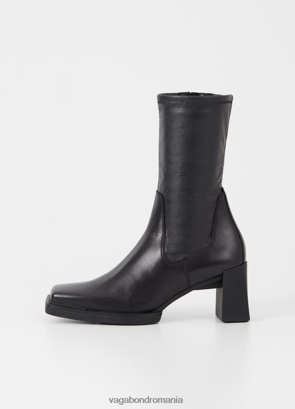 încălţăminte piele neagră/sintetic stretch femei 60R6B228 Vagabond cizme edwina