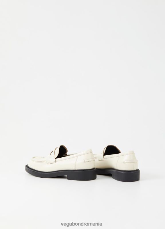 încălţăminte piele albă lustruită femei 60R6B138 Vagabond alex w loafer