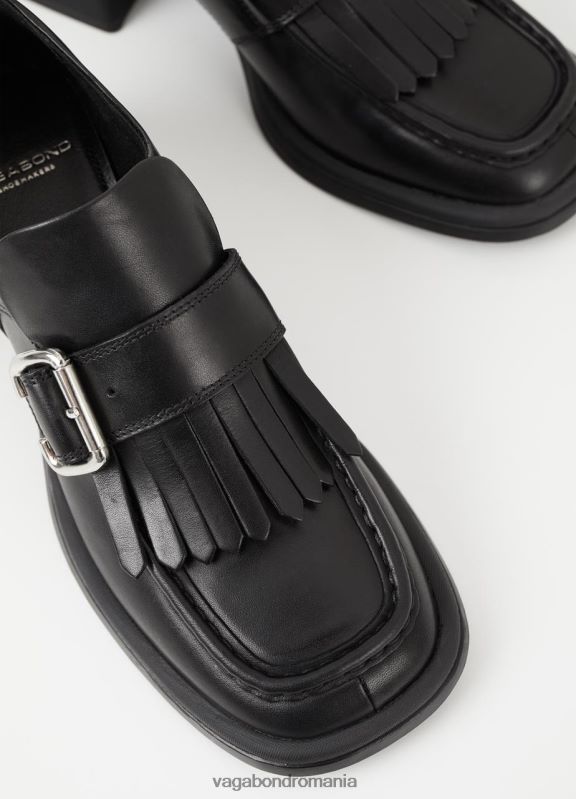 încălţăminte piele neagra femei 60R6B143 Vagabond ansie loafer