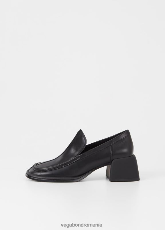 încălţăminte piele neagra femei 60R6B144 Vagabond ansie loafer