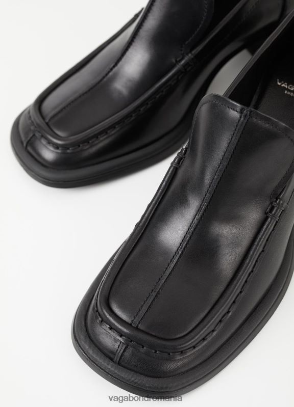 încălţăminte piele neagra femei 60R6B144 Vagabond ansie loafer