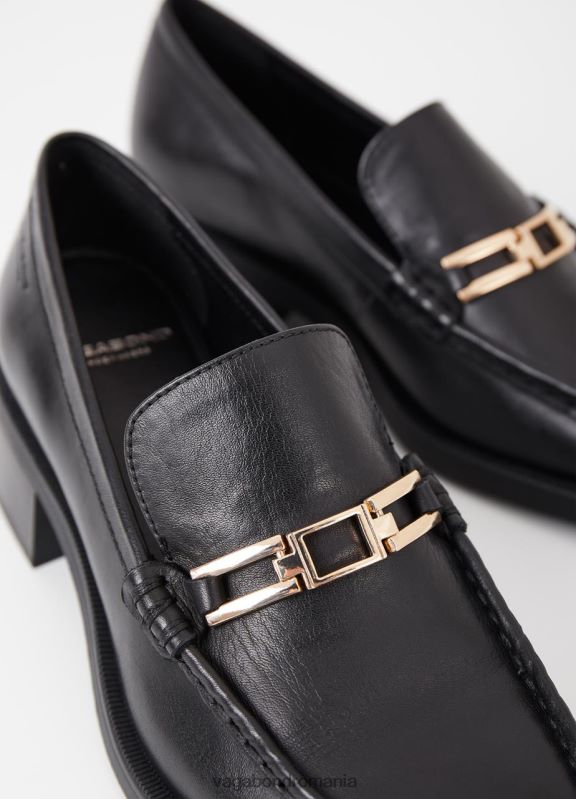 încălţăminte piele neagra femei 60R6B145 Vagabond mocasnic blanca