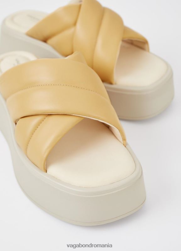 încălţăminte piele galben deschis femei 60R6B61 Vagabond sandale Courtney