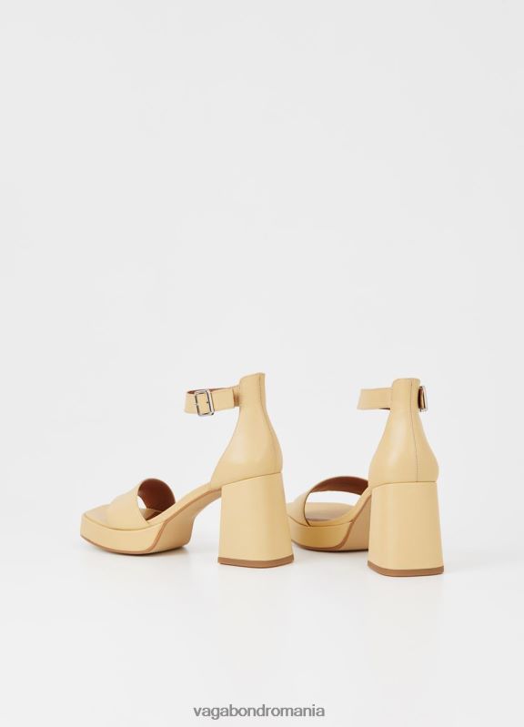 încălţăminte piele galbenă femei 60R6B37 Vagabond sandale fiona