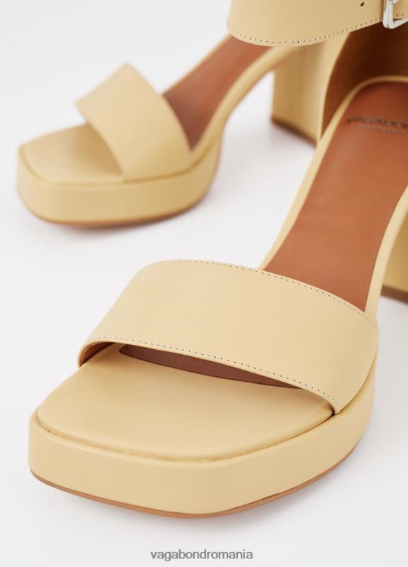 încălţăminte piele galbenă femei 60R6B37 Vagabond sandale fiona