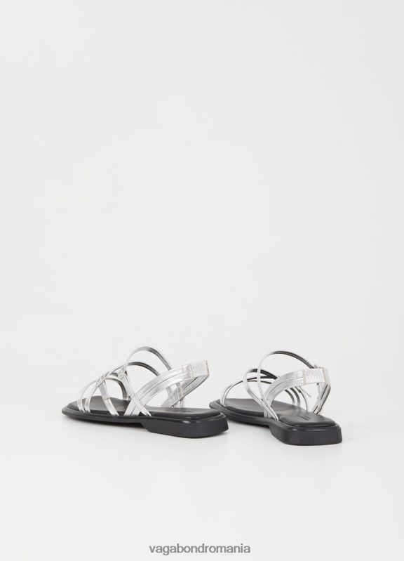 încălţăminte piele metalica argintie femei 60R6B29 Vagabond sandale izzy
